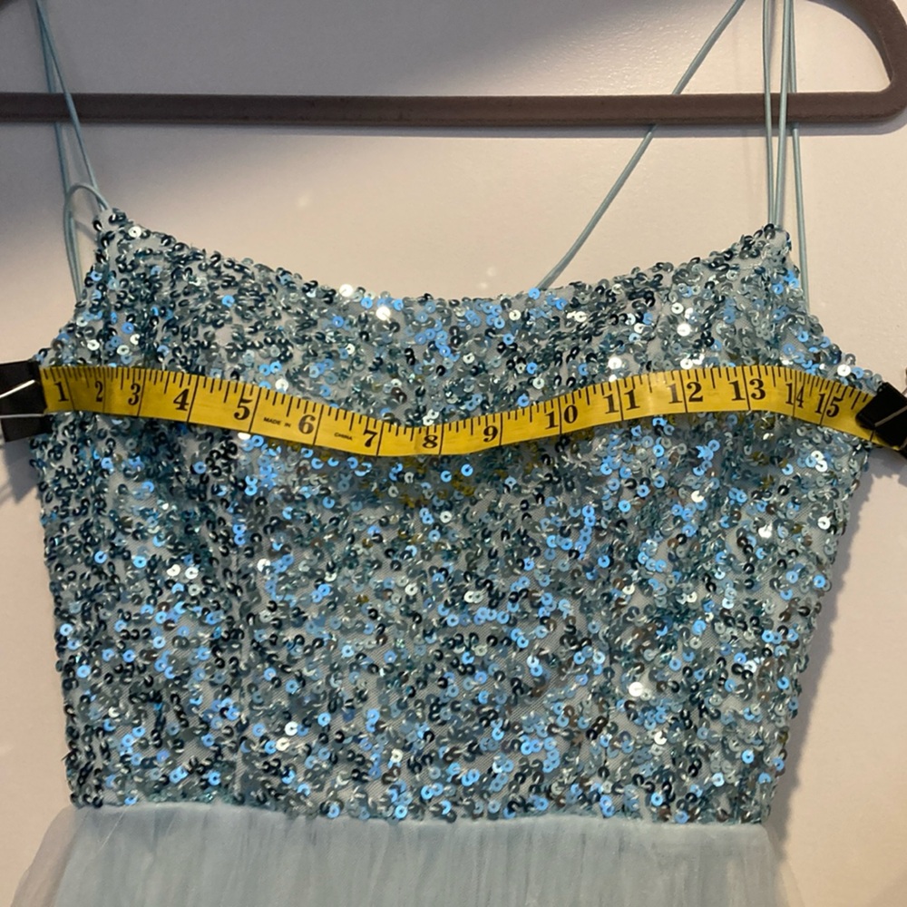 Windsor Blue Sequenced Tulle Cinderella Princess Homecoming Dress Dance Formal - Picture 4 of 16